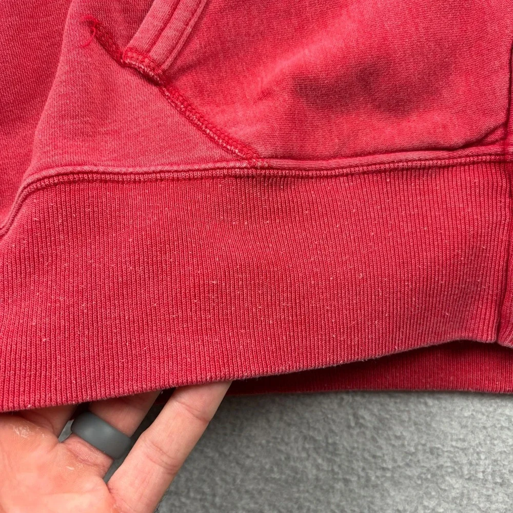 Polo Ralph Lauren Hoodie Men's Large Red Faded Full Zip Talon Terry Beach Wash